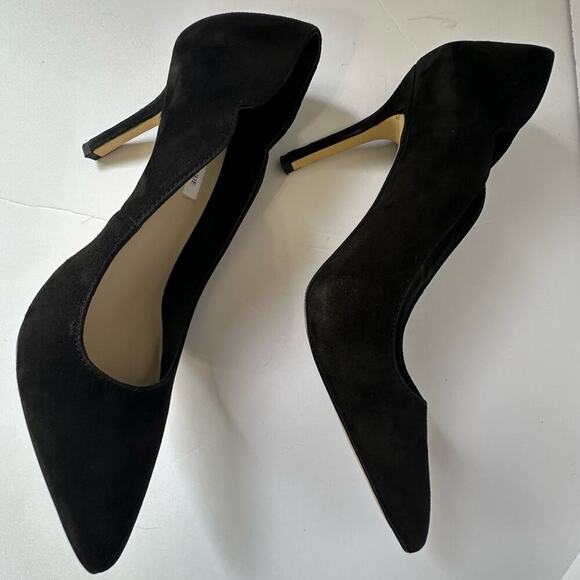 Saks Fifth Avenue Bolton Pumps size 9 Black Suede Heels - Picture 4 of 9